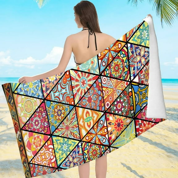 Beach Towel - Ultra-Soft Microfiber Machine Washable, for Bathroom, beach, yoga, camping, hiking