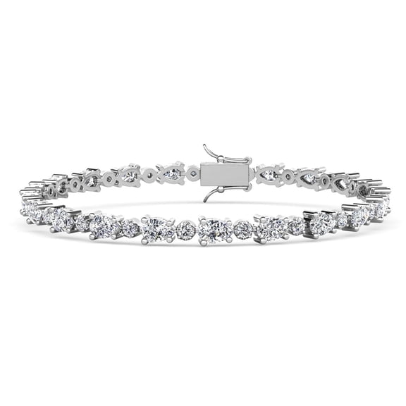Cate & Chloe Katelynn 18k White Gold Plated Tennis Bracelet with Simulated Diamond Crystals for Women