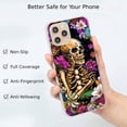 thumbnail image 2 of Floral Skull Case Compatible with iPhone 13 Pro,Unique Art Design TPU Bumper Cover Case, 2 of 6
