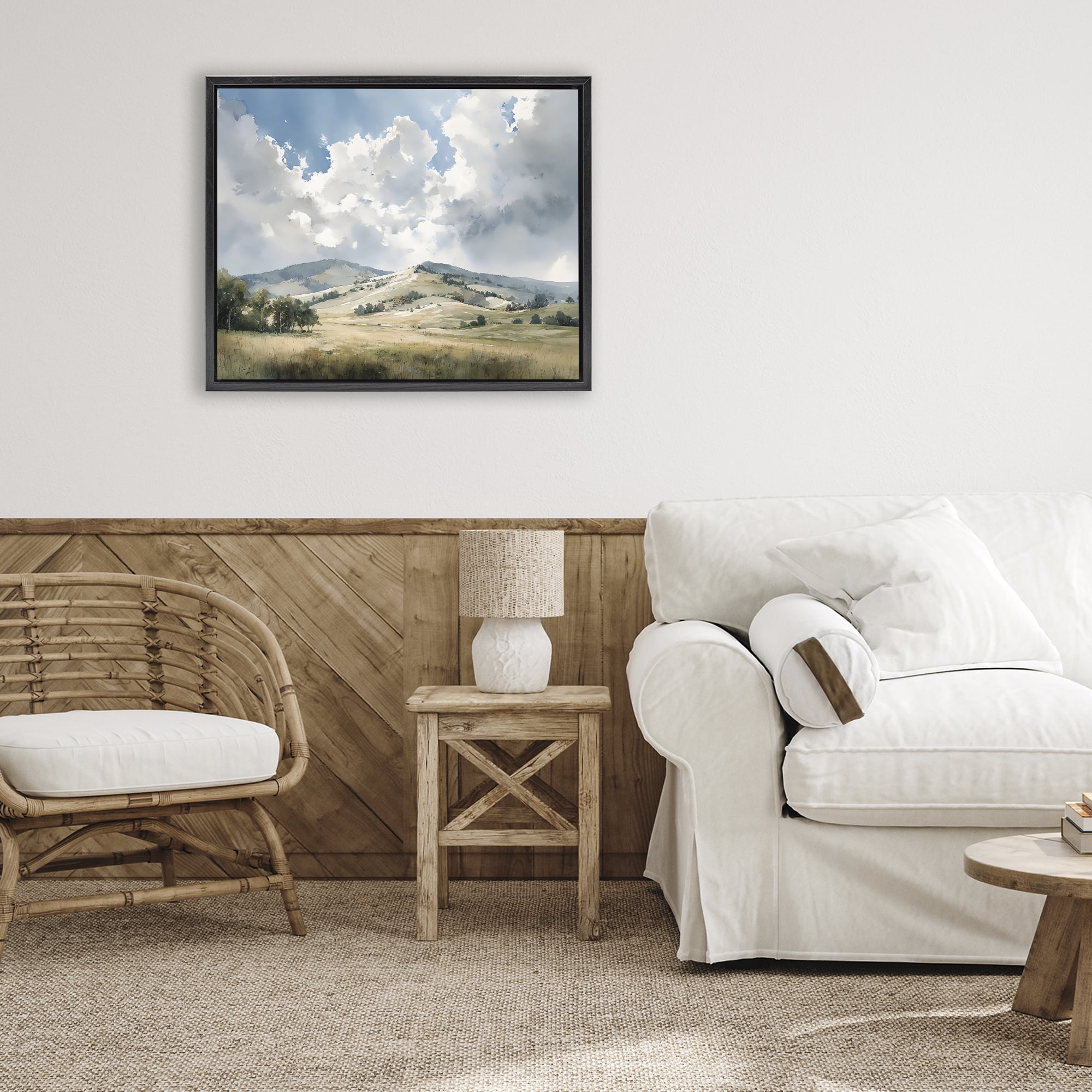 Stupell Industries Tranquil Hills Meadow Black Framed Floater Canvas Wall Art, design by Franklyn Gregory