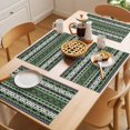 thumbnail image 5 of Green Black Boho Placemats Set of 12 Vintage Tribal Striped Southwestern Place Mats Indoor Wipeable Table Mats Washable Cloth Dining Table Placemats for Kitchen Holiday Party Home Decor 13x19 Inch, 5 of 9