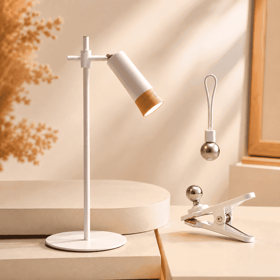 3-in-1 Magnetic LED Desk Lamp, Cordless Clip on Light for Headboard, Portable Flashlight with Lanyard, 360° Rotation, Dimmable 3 Color Modes, Eye-Caring. Rechargeable Bedside Lamp for Closet