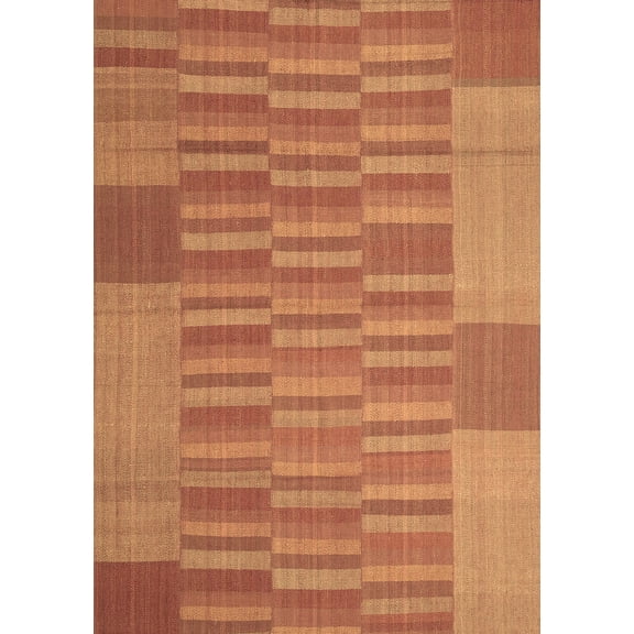 Ahgly Company Indoor Rectangle Abstract Brown Contemporary Area Rugs, 5' x 7'
