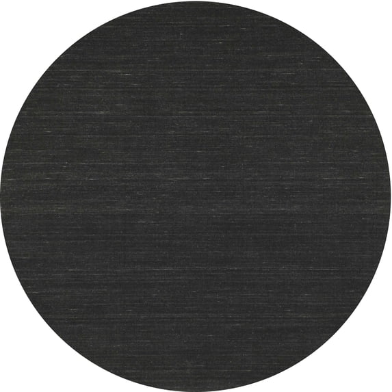 Ahgly Company Machine Washable Indoor Round Contemporary Charcoal Black Area Rugs, 6' Round