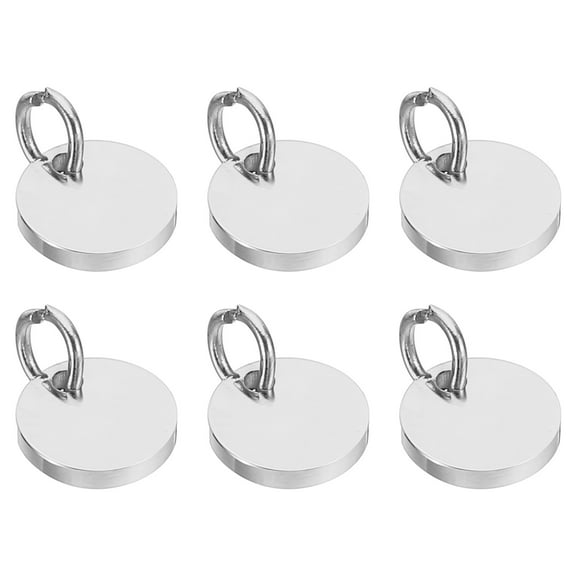 8mm Steel Disc, 6pcs Stainless Steel Stamping Blanks Tags for Laser Engraving Stamping Jewelry Making,Silver Tone