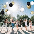 thumbnail image 4 of 50 piezas de globos, globos de cumpleaños, 50 piezas de globos negros, blancos y dorados, globos de cumpleaños para decoraciones de cumpleaños, bodas, fiestas y Navidad, 12 pulgadas, 4 of 5