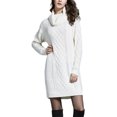 thumbnail image 1 of Fashnice Robe Chandail pour Femmes, Mini Robe à Enfiler, Col Roulé, Ample, Chaude, Blanche, 3TG, 1 of 4