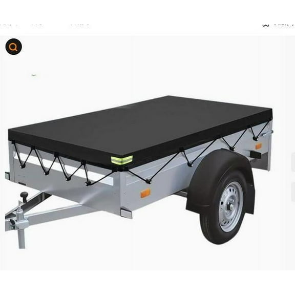 WEUVEB Utility Trailer Cover with Oxford Fabric, Foldable Truck Bed Protector for Outdoor Use