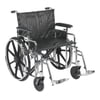 Drive Medical Sentra Extra Heavy Duty Wheelchair with Various Arm Styles and Front Rigging Options, Black Upholstery and Chrome Frame, Bariatric 20"