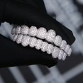 thumbnail image 4 of HLONK 2pcs/ Set Hip Hop Cubic Zirconia Teeth Grills Punk Tooth Caps Cosplayer Rapper Jewelry Glittering Hip Hop Cubic Zirconia Teeth Grills - 20pcs Top & Bottom Set for Rappers and Cospla, 4 of 6