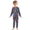 thumbnail image 6 of FORMRS Long Sleeve Top and Pants Pajama Set for Niños 2-Piece Sleepwear, Sizes 18M-8Y, Neon Christmas, 6 of 6
