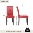 thumbnail image 7 of Roundhill Urban Style Solid Wood Leatherette Parson Chair in Red(Set of 2), 7 of 7