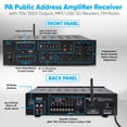 thumbnail image 3 of Amplificador Pyle PMSA126BU Bluetooth 500 W con salida 70 V 100 V, 3 of 7