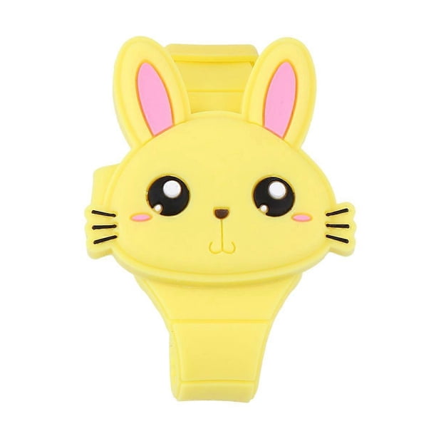 Silicone LED Cartoon Watch Rabbit Shape Wristwatch Clamshell Electronic Watch Birthday Gift Party Favor for Kid Child Children Toddlers