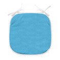 thumbnail image 1 of Blue Dining Chair Pad, Retro Style Pattern with Little White Polka Dots Geometrical Vintage Inspirations, Water Resistant Pillow with Straps for Kitchen Seats, 8 Pieces Set, Blue White, by Ambesonne, 1 of 5