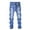 Blue, variant on Boy's Ripped Jeans Fashion Stacked Destroyed Distressed Stretch Skinny Fit Denim Pants with Pockets Lightweight Jeans Pants 4-14 Years
