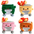 thumbnail image 1 of Lindo Crochet Contenedor Basura Fuego Apoyo Emocional Regalos Divertidos () Verde, 1 of 9