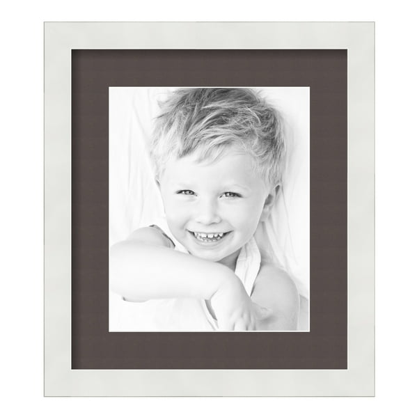 ArtToFrames 12.5x15" Matted Picture Frame with 8.5x11" Single Mat Photo Opening Framed in 1.25" Satin White Frame and 2" Chestnut Mat (FWM-3966-12.5x15)