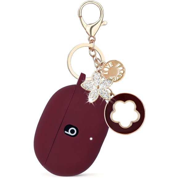 Koujaon Competible Con Beats Studio Buds Case Funda Protectora De Silicona Con Llavero Para Beats Studio Buds (2023) / Beats Studio Buds (2021) (Borgoña)