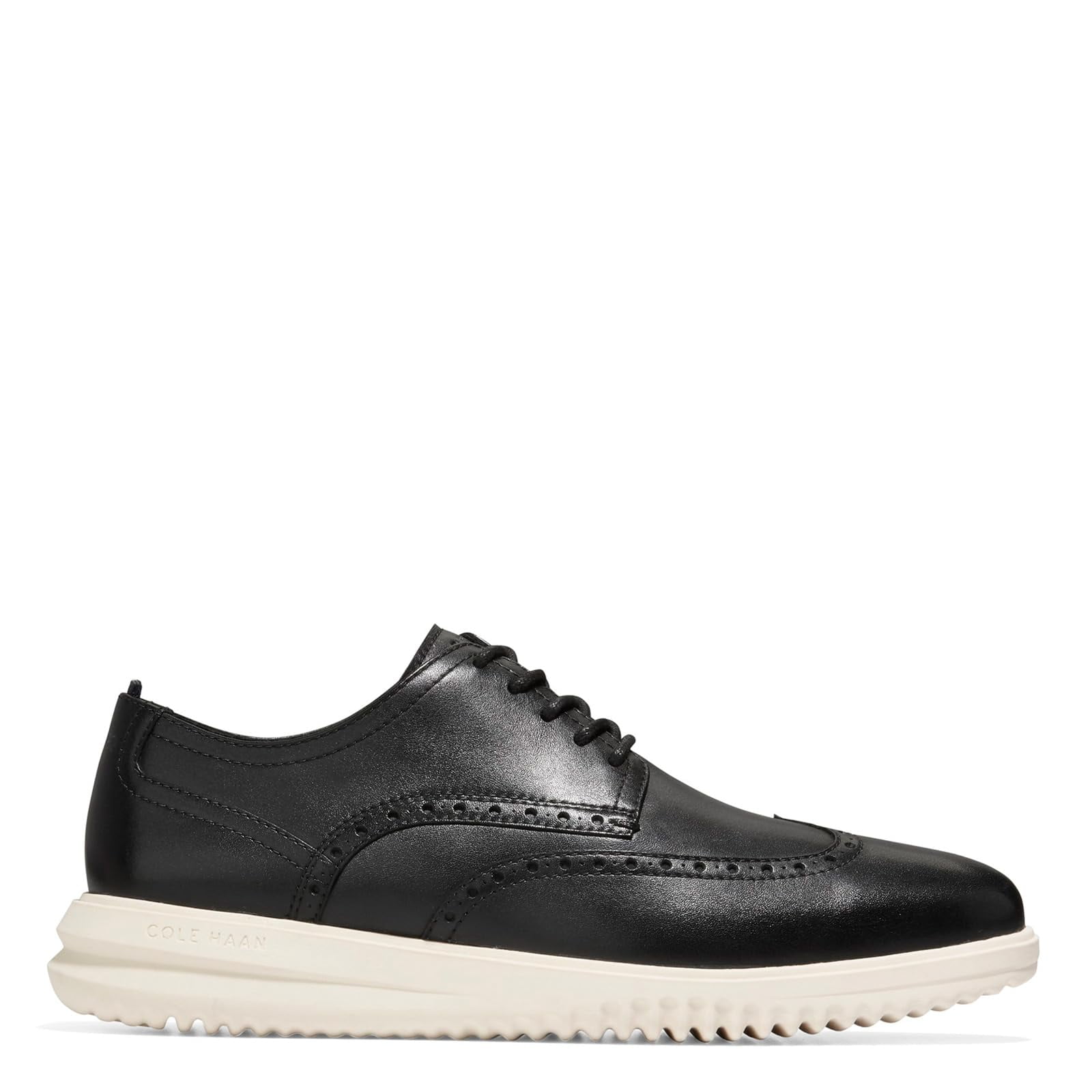 国内配送 COLE HAAN GRAND+ WINGTIP OXFORD BLACK/IVORY Cole Haan Grand+ Wingtip Men's Leather Oxford Shoes Color