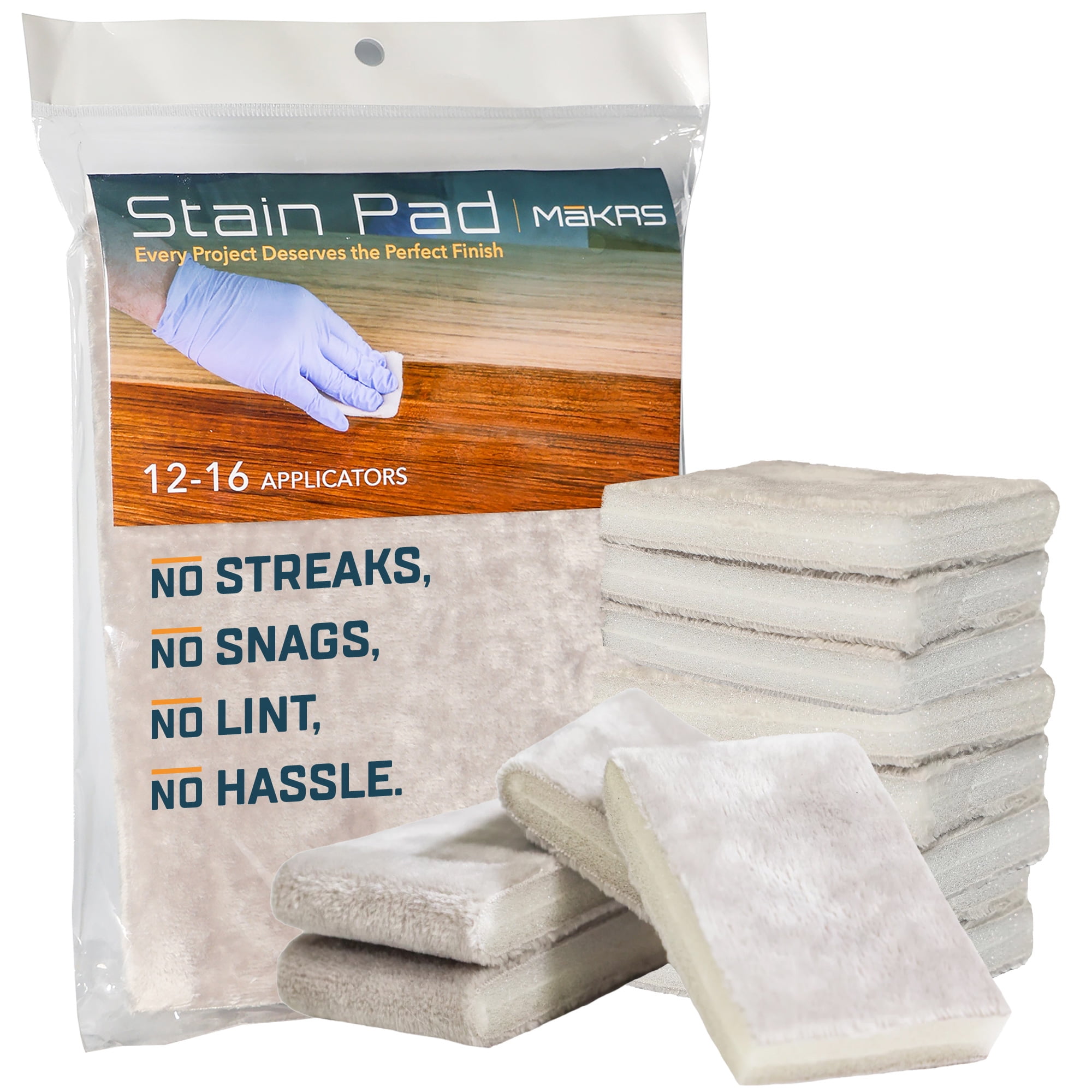 MāKRS Stain Pad: Wood Stain Applicator - No Snags, Streaks or Lint