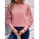 thumbnail image 5 of Top de Cuello Redondo con Encaje Bordado y Larga en Color Liso para Mujer Rosa M, 5 of 8