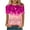 Hot Pink, variant on Fesfesfes Tshirts Shirts for Women Graphic Women's Fashionable Printed Round Neck Short Sleeved Casual T-shirt Top Short Sleeve T Shirts for Women L(US:8)