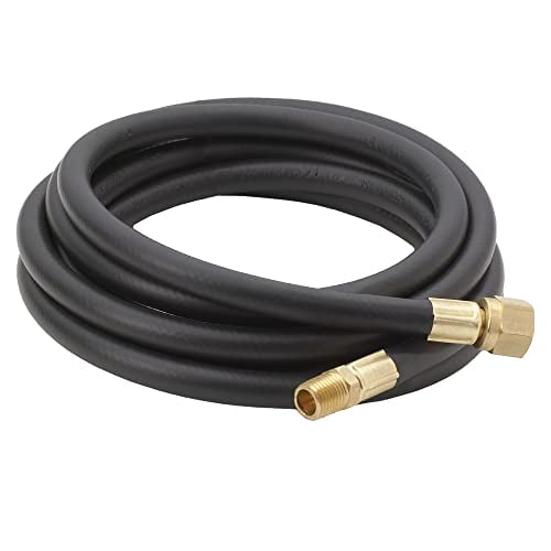 Bayou Classic 7908, Tuyau Haute Pression 8 Pieds, 1/4 Pouces MNPT x 3/8 Pouces Femelle Évasée Pivotante, 350-PSI Utilisation Maximale