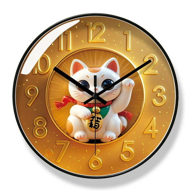 Reloj de pared Creative Cat de 30 cm, silencioso, no hace tictac, de cuarzo