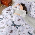 thumbnail image 4 of Homewish Flying Animals 7-Piece Twin Bedding Sets For Teens Boys Girls,Botanical Plants Leaves Bedding Comforter Set,Bohemian Theme Breathable Sheet Sets,Luxury Bedroom Decor,Reversible, 4 of 8