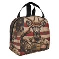 thumbnail image 2 of Honeii Patriotic Deer Soldier Salute Print Lunch Bag Women, Lunch Box Lunch Bag for Women Adult Men, Small Leakproof Cute Lunch Tote Large Capacity Reusable, 2 of 8