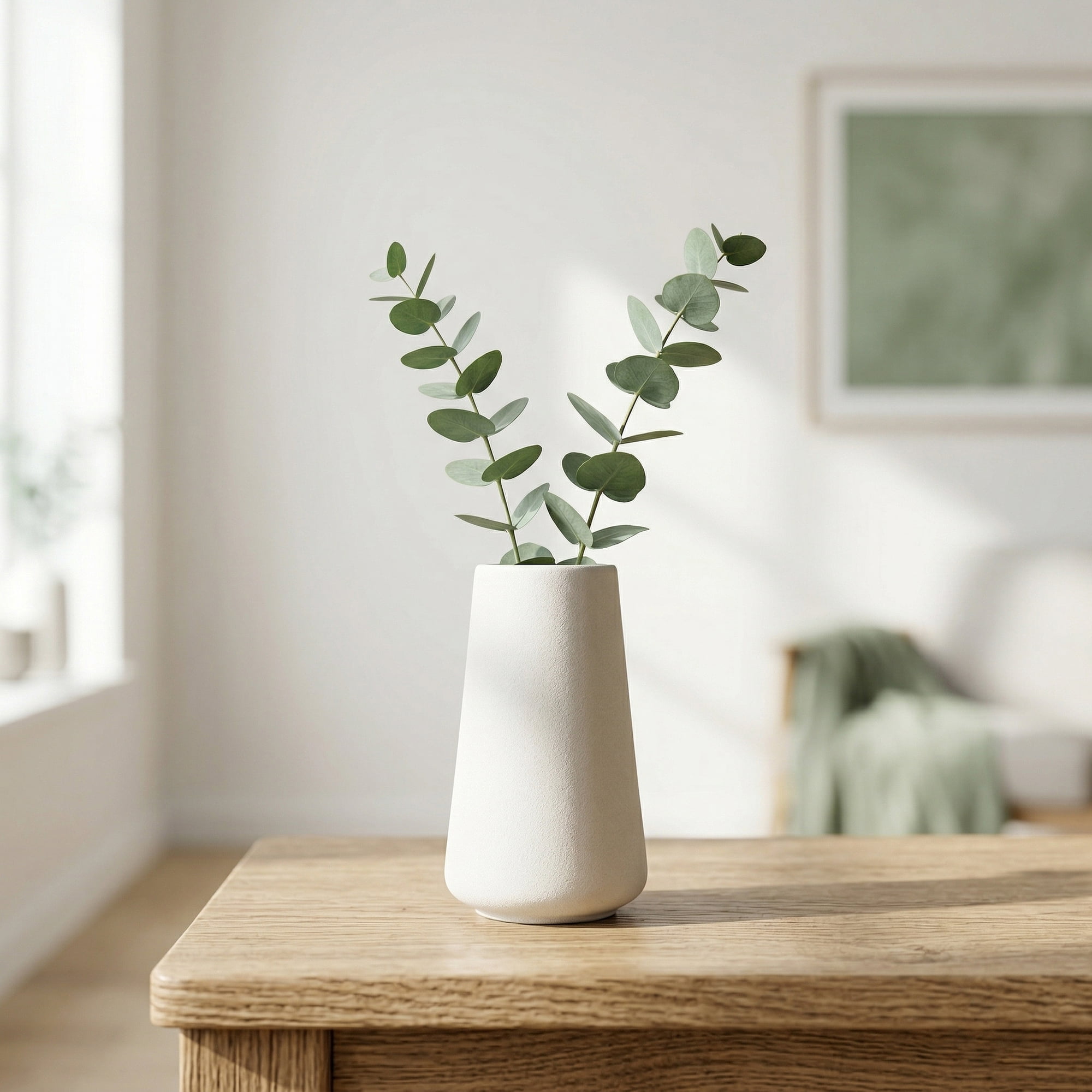 Unique Bargains Ceramic Bud Small Decorative Flower Vase Set White 3.4"L x 3.4"W x 5.9"H