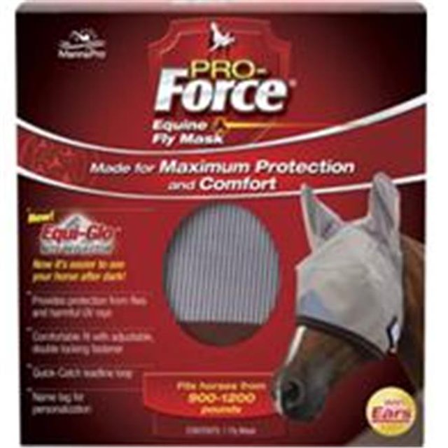 Manna Pro-Fly 1000192 Large Pro-Force Equine Fly Mask with Ears & Equi-Glo