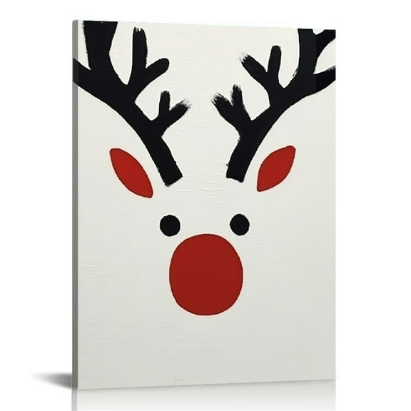 JRXY  Christmas Pictures for Wall Cute Elk and Tree Canvas Art Decor Poster Perfect for the Holiday Bedroom,Set of 12x16 in