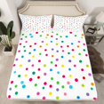 thumbnail image 2 of Colorful Dots Twin Bed Sheets Set,Polka Dot Printed Sheet Sets for Kids Boys Rainbow Geometry Sheets,Soft And Microfiber Modern Pattern Bed Set Hand-Painted Flat Sheet, 2 of 7