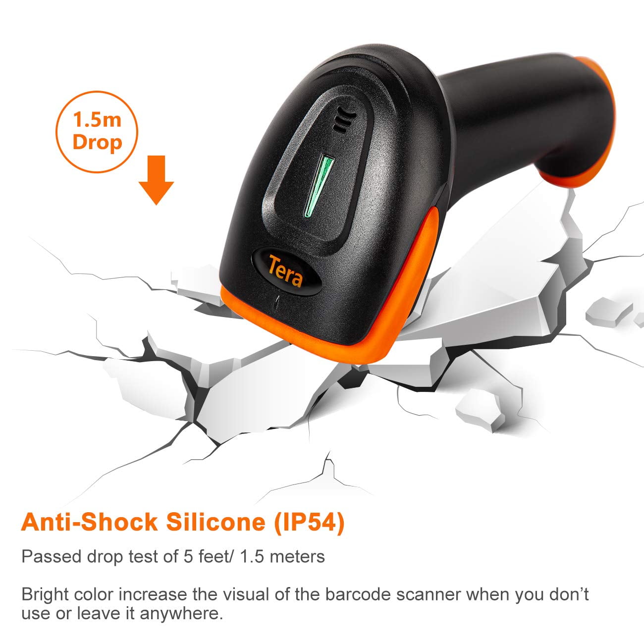 Tera Wireless 2D QR Barcode Scanner with Stand Bluetooth 2.4GHz USB Wired Handheld Bar Code Reader for Price Check HW0001