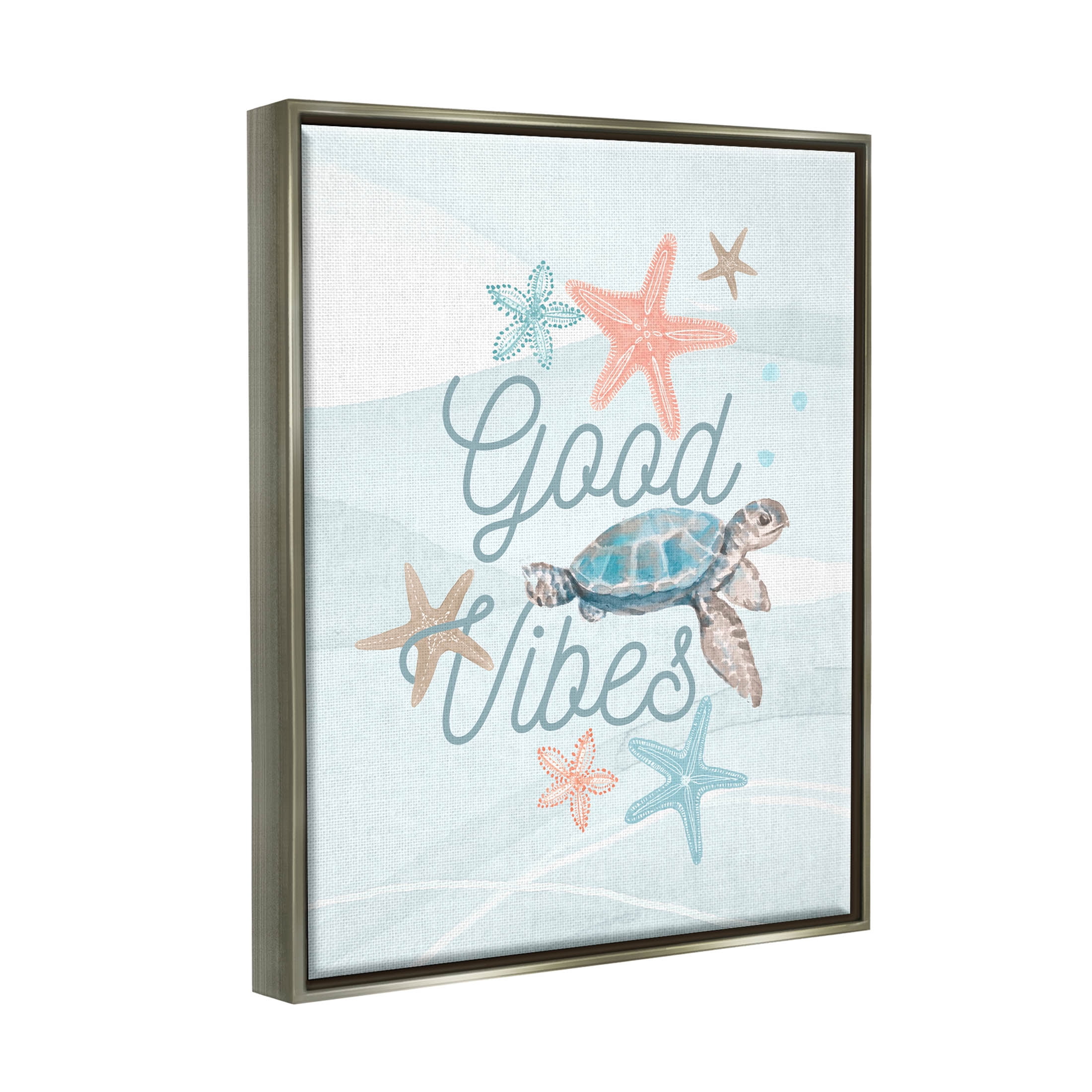 Good Vibes Underwater Sea Life Animals & Insects Graphic Art Luster Gray Framed Art Print Wall Art