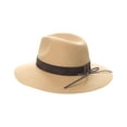 thumbnail image 2 of Bruno Magli Wide Brim Leather-Trim Wool Fedora, Brown, 2 of 2