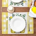 thumbnail image 2 of Lemon Summer Placemats 12x18 Inch Set of 4 Yellow Vase Spring Table Mats Farmhouse Rustic Holiday Kitchen Dining Table Decoration for Indoor Outdoor Dinner Party Décor GP082-18, 2 of 5