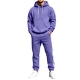 thumbnail image 4 of Luvrsol Big & Tall Men Athletic 2-Piece Lounge Tracksuit Solid Long Sleeve Hooded Top & Daily Wear Jogger Pants S-3XL, 4 of 9