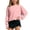 Pink, variant on Girls Clothes Size 14-16 Girls Basic Long Sleeve Tees Youth Girls Back Cutout Lace Detail Cropped Top, Loose Fit Casual Daily Blouse Girls School Uniform Clothes