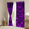 thumbnail image 3 of Manfei Modern Abstract Geometric Curtains Pack of 2 (42x84 Each),Vintage Checkered Grid Curtains Blackout,Purple Classic Plaid Bedroom Curtains For Girls Boys,Super Cozy Room Decor, 3 of 6