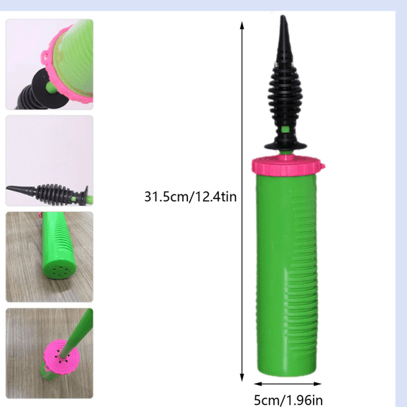 Balloon Pump Handheld Two-Way Dual Action - Hand Blower Air Pumper for Balloons - Ballon Inflator Pumping - Manual Baloon Inflators Machine (Green 3 Piece)