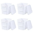 thumbnail image 5 of 3 Gallon Square Food Grade Bucket Pail with Lid, Multifunctional Industrial Bucket Container for Storing Dry Food Charcoal Camping Fishing (Pack of 4), 5 of 7