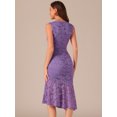 thumbnail image 3 of DARING DIVA Asymmetric Hem Fishtail Ruffles Lace Dress S Light Purple, 3 of 6