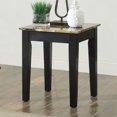 thumbnail image 2 of ACME Dusty II 18" Square Faux Marble Top End Table in Light Brown, 2 of 5