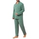 thumbnail image 4 of INSPIRAR CHIC Conjunto de Pijamas Casual de Manga Larga de 2 Piezas para Hombre Color Sólido con Botones M Verde Claro, 4 of 5