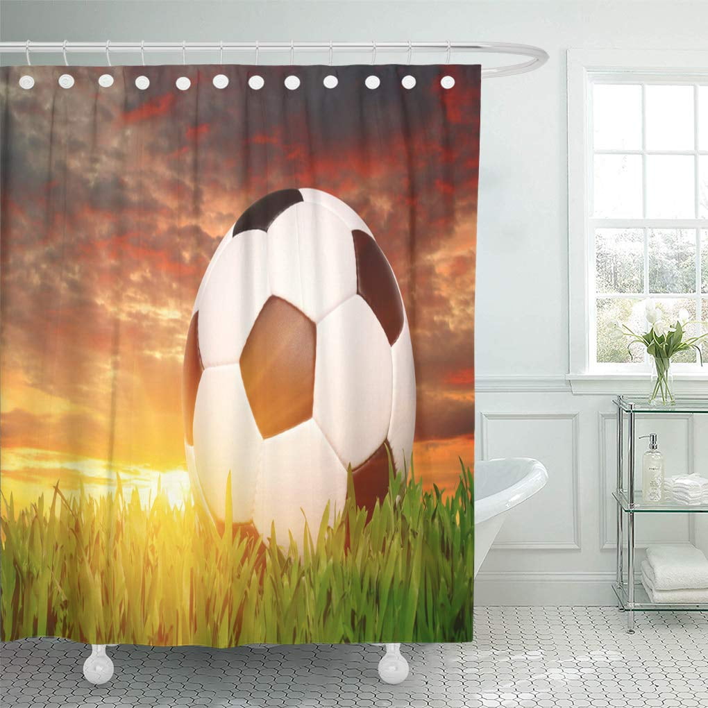 Yusdecor Green Black Classic Soccer Ball Grass Football Blue Clouds Bathroom Decor Bath Shower Curtain 60x72 Inch Walmart Canada