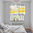 thumbnail image 5 of Yellow Grey Kitchen Curtains Small Short 39 Inch Length, Vintage Farmhouse Abstract Oil Painting Grommet Top Bedroom Living Room Curtains, Light Filtering Cafe Curtain Drapes 2 Panels Set 55''x39'', 5 of 9