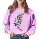 thumbnail image 2 of Vestido de verano para niña con estampado de flores de Pascua, manga corta, bolsillos con volantes y cuello redondo, top de poliéster, 2 of 5